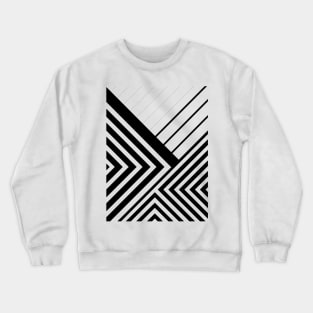 Black and White Geometric Lines Crewneck Sweatshirt